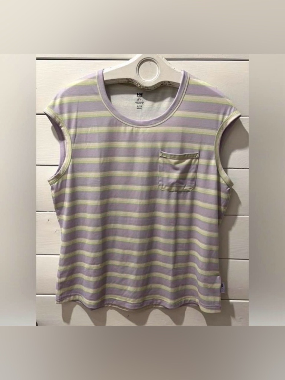 HELLY HANSEN Striped Sleeveless Top XL Purple Green - Picture 2 of 6
